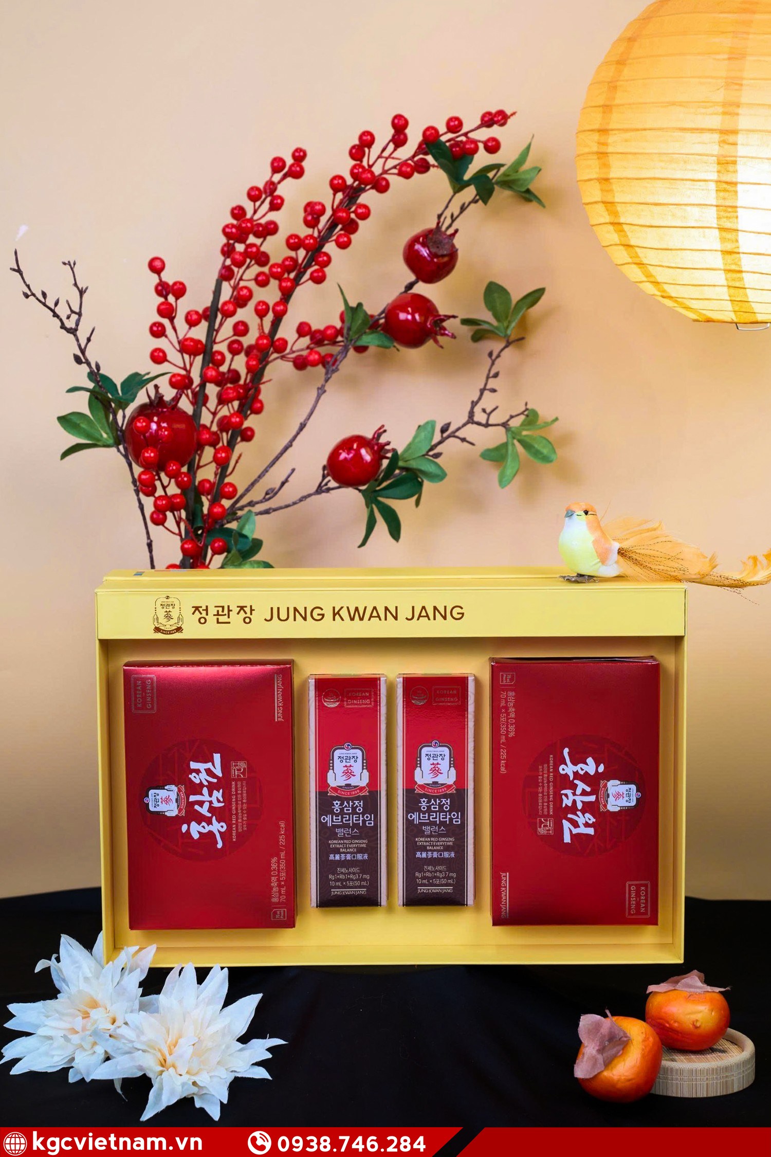 Quà biếu hồng sâm KGC Jung Kwan Jang Lộc Thịnh Gia Khang cho sức khỏe và tài lộc