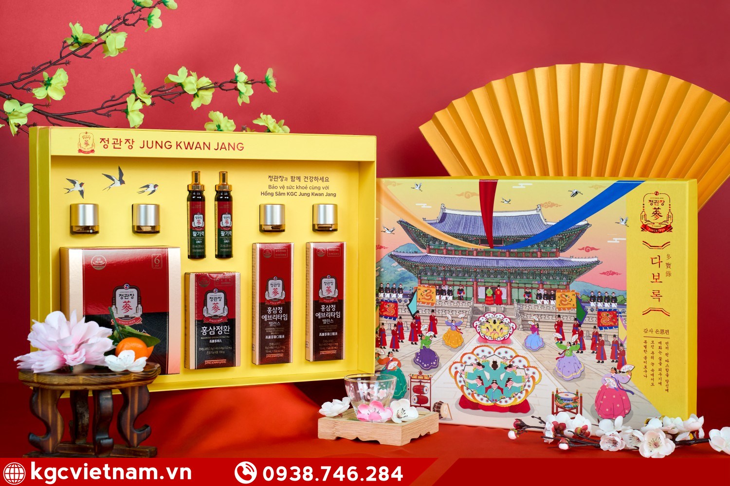 Hộp quà hồng sâm KGC Jung Kwan Jang Phúc Lộc Trường Xuân dành tặng gia đình