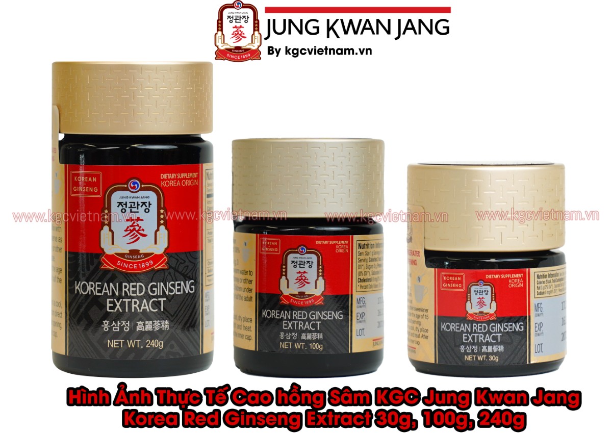 Hình Ảnh Thực Tế Cao hồng Sâm KGC Jung Kwan Jang Korea Red Ginseng Extract 30g, 100g, 240g