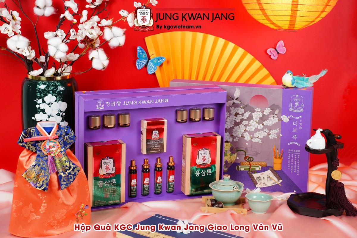 Hình Ảnh Thực Tế Hộp Quà Biếu KGC Jung Kwan Jang Giao Long Vân Vũ