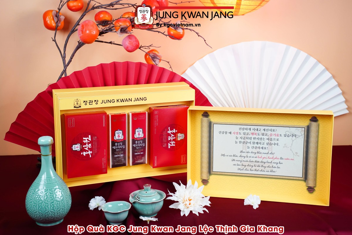 Hình Ảnh Thực Tế Hộp Quà Biếu KGC Jung Kwan Jang Lộc Thịnh Gia Khang