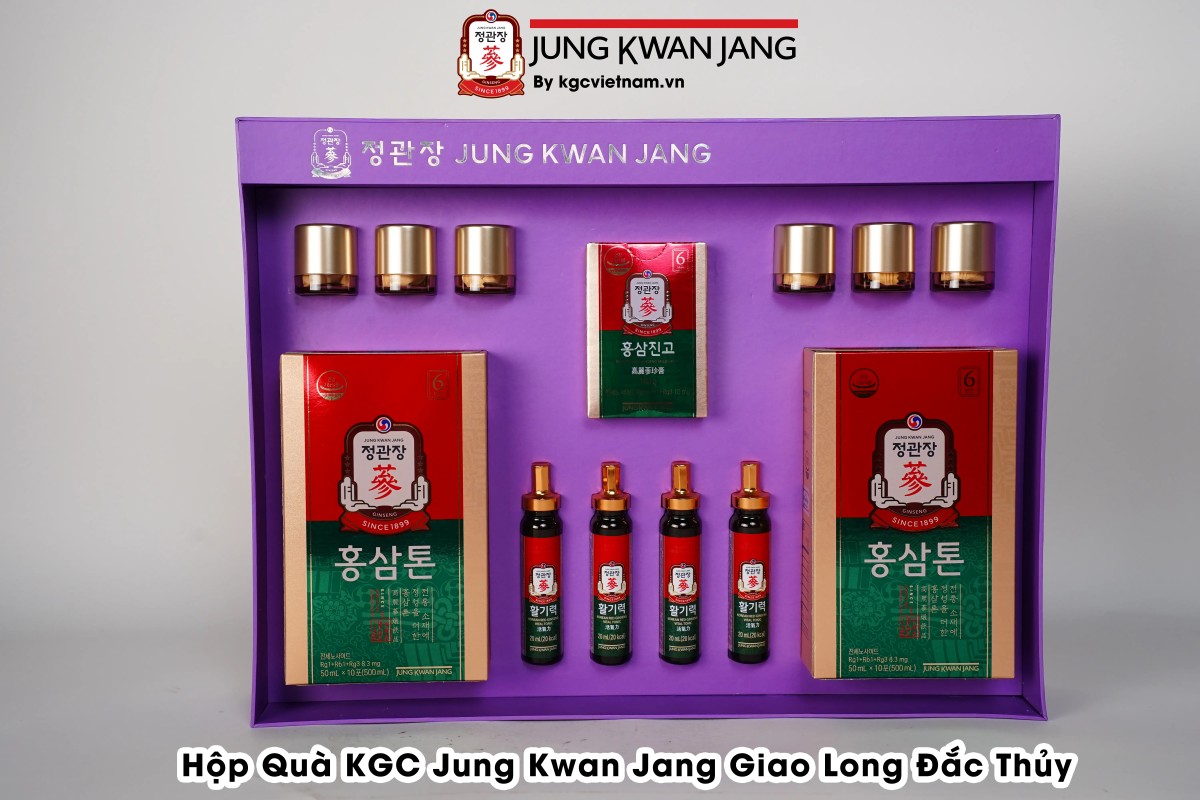 Hình Ảnh Thực Tế Hộp Quà Biếu KGC Jung Kwan Jang Giao Long Đắc Thủy