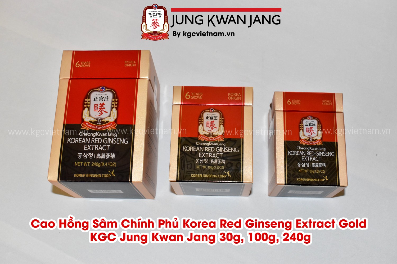 Cao Hồng Sâm Chính Phủ Korea Red Ginseng Extract Gold KGC Jung Kwan Jang 30g, 100g, 240g