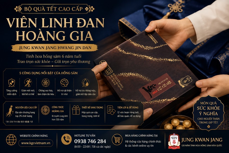 Bộ Quà Tết Cao Cấp – Viên Linh Đan Hoàng Gia Jung Kwan Jang Hwang Jin Dan