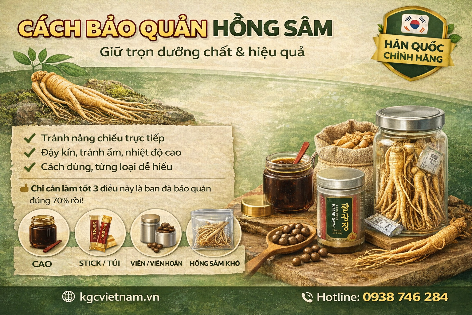 Cách bảo quản hồng sâm