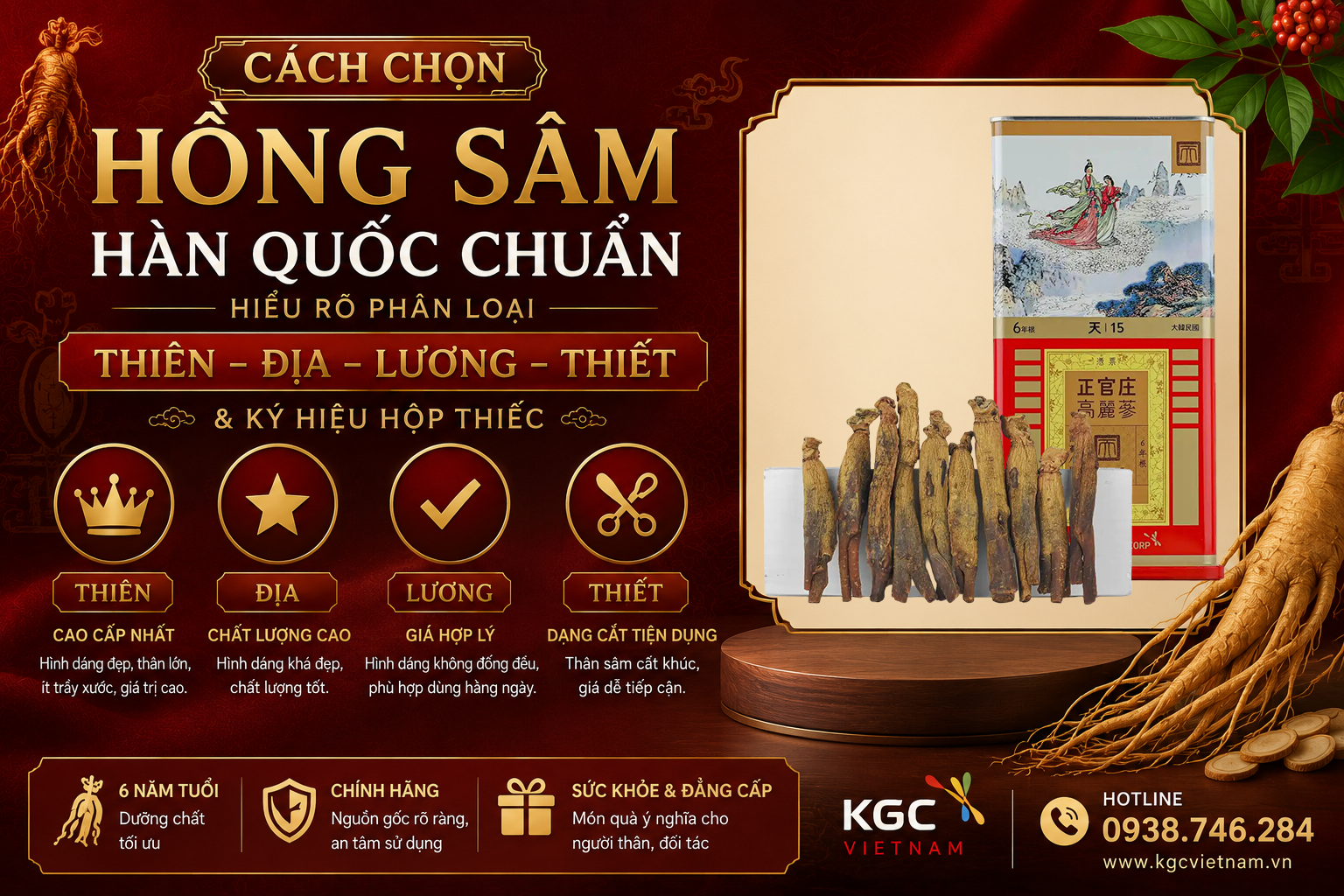 Cách Chọn Hồng Sâm Hàn Quốc Chuẩn – Hiểu Rõ Phân Loại Thiên Địa Lương Thiết Và Ký Hiệu Hộp Thiếc
