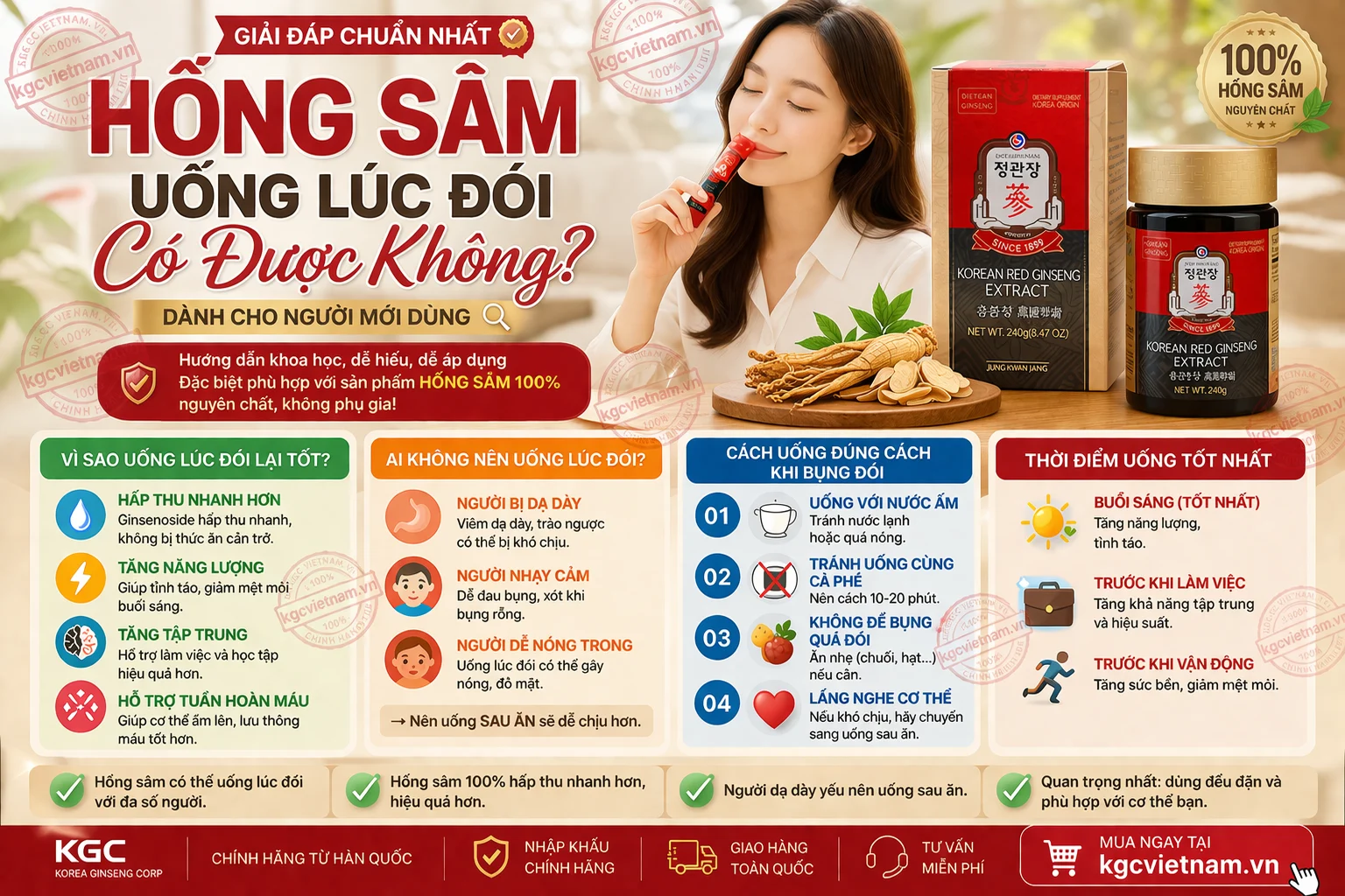 Hồng Sâm Uống Lúc Đói Có Được Không? Giải Đáp Chuẩn Nhất Cho Người Mới Dùng