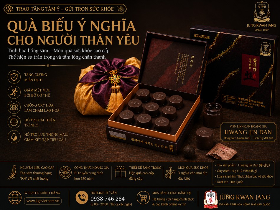 Quà Ra Mắt Gia Đình Hai Bên – Gợi Ý Quà Biếu Ý Nghĩa Với Viên Linh Đan Hồng Sâm Hwang Jin Dan