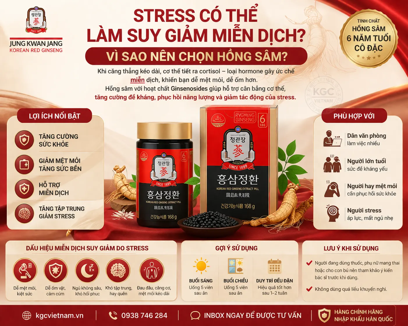 Stress làm suy giảm miễn dịch? Vì sao nên dùng hồng sâm