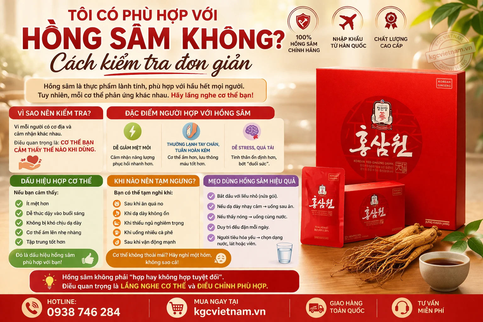 Tôi có phù hợp với hồng sâm không? Cách kiểm tra đơn giản