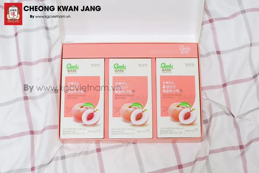 Nước hồng sâm GoodBase Đào KGC Cheong Kwan Jang 10ml x 30 gói - kgcvietnam.vn