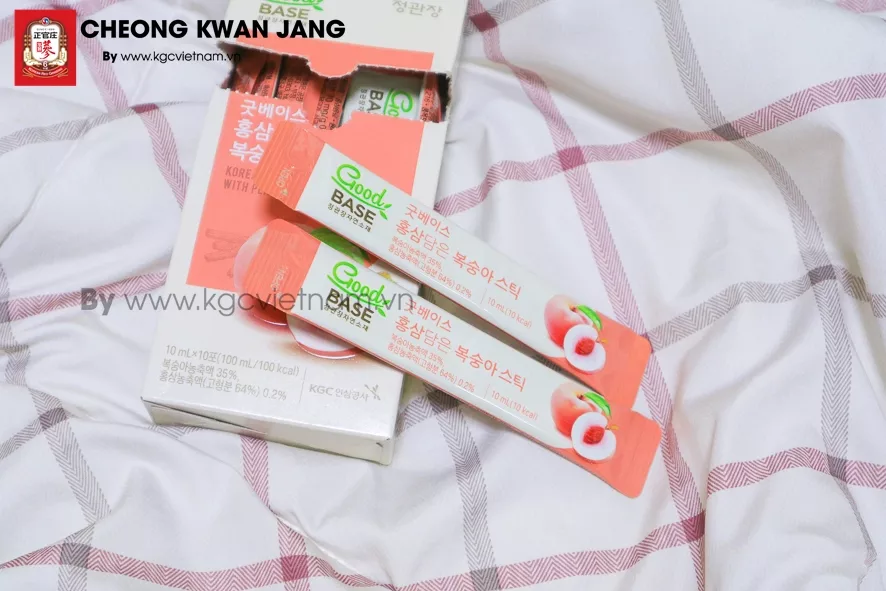 Nước hồng sâm GoodBase Đào KGC Cheong Kwan Jang 10ml x 30 gói - kgcvietnam.vn