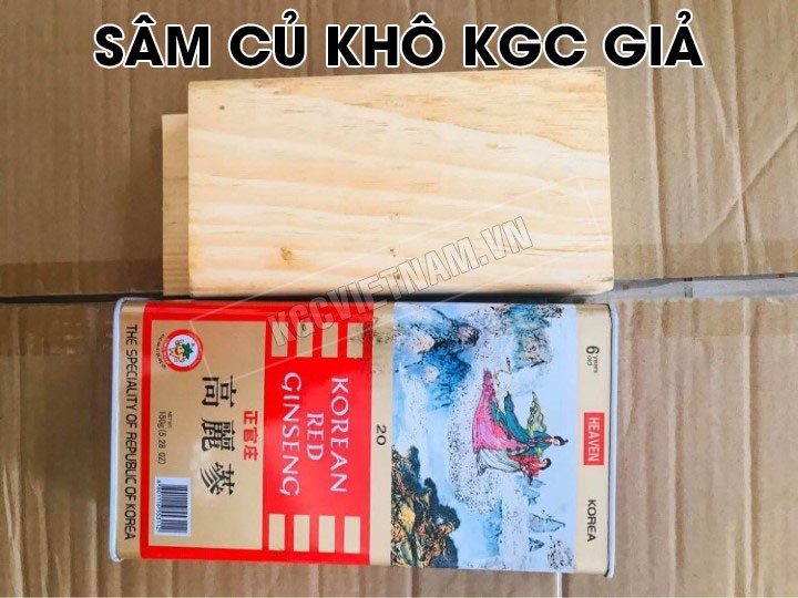 hình ảnh hồng sâm củ khô kgc giả được KGC Việt Nam sưu tầm trên facebook của đối tượng lừa đảo