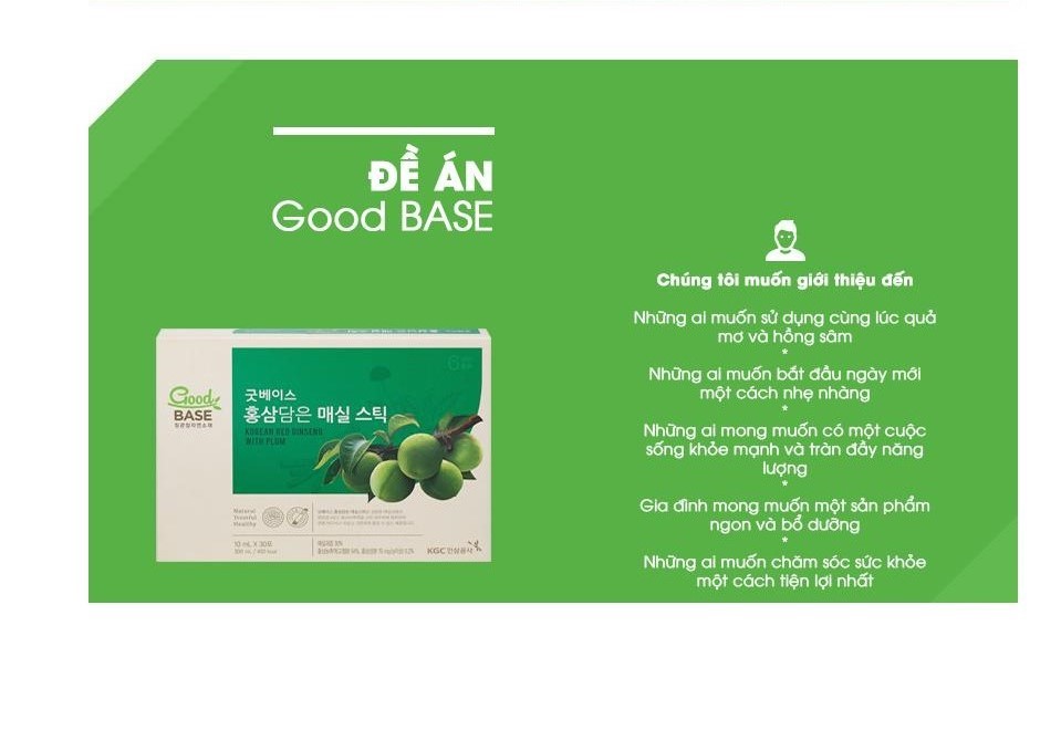 Nước hồng sâm GoodBase Mơ Xanh KGC Cheong Kwan Jang 10ml x 30 gói