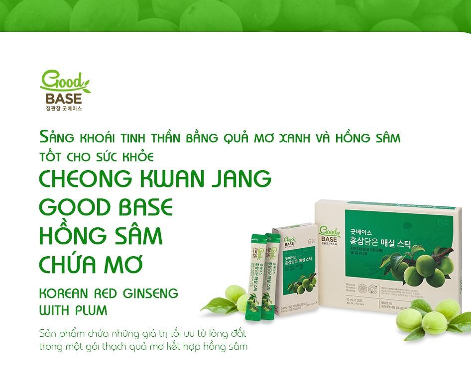 Nước hồng sâm GoodBase Mơ Xanh KGC Cheong Kwan Jang 10ml x 30 gói