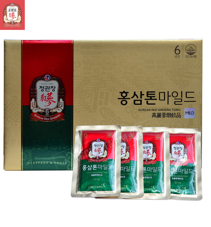Nước Hồng Sâm Cheong Kwan Jang Nguyên Chất TONIC MILD Hàn Quốc 50ml x 60 Gói