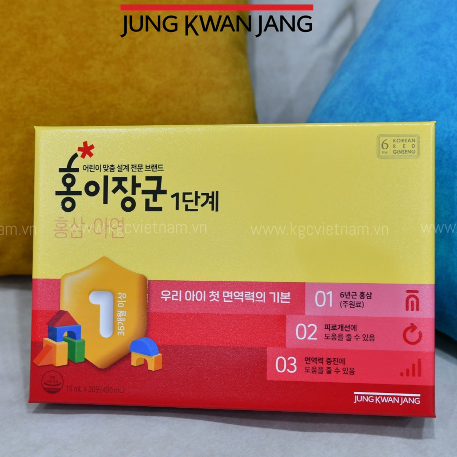 Hình Ảnh Chi Tiết Nước Hồng Sâm Trẻ Em KGC Jung Kwan Jang Số 1 15ml x 30 Gói