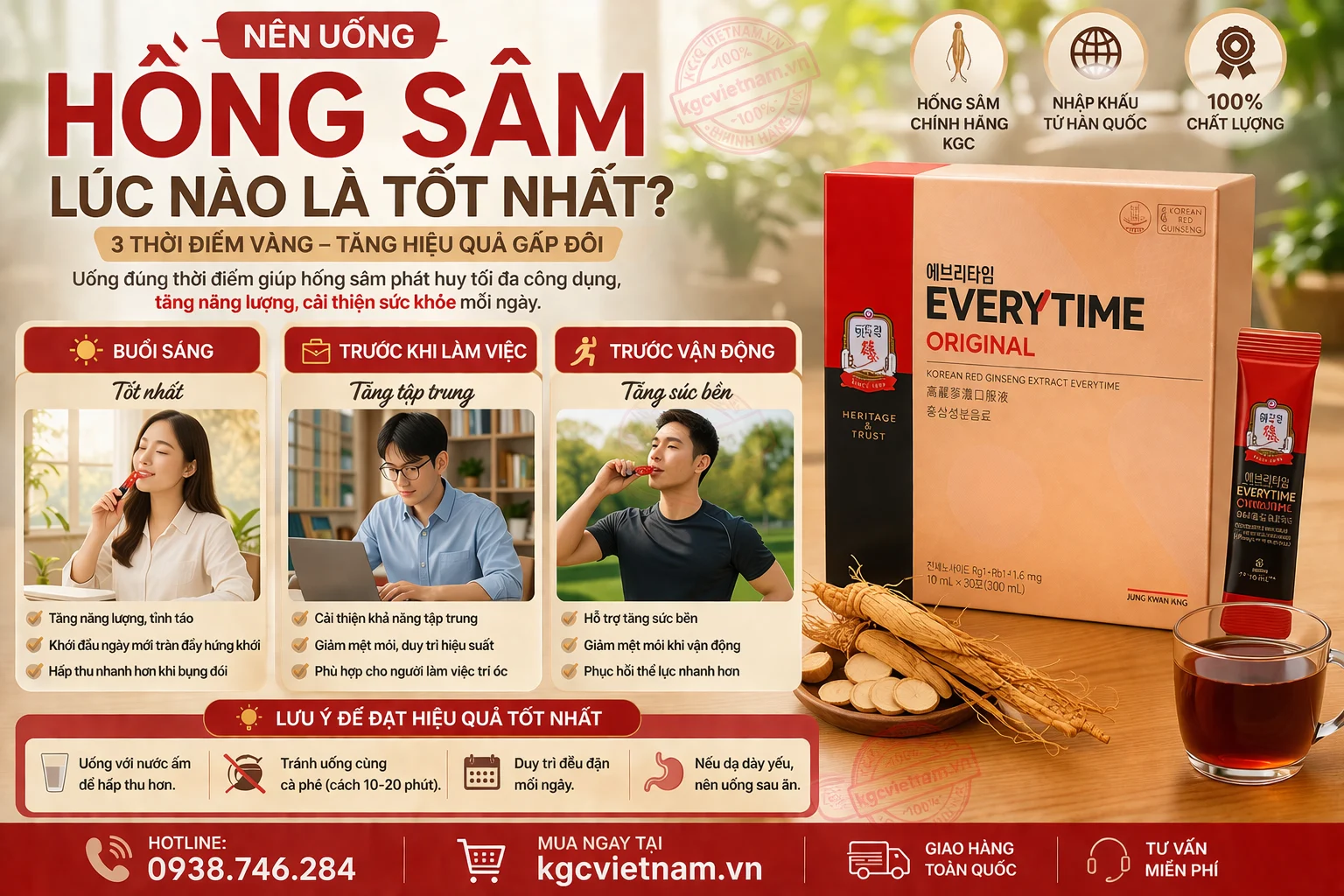 uống hồng sâm lúc nào tốt nhất