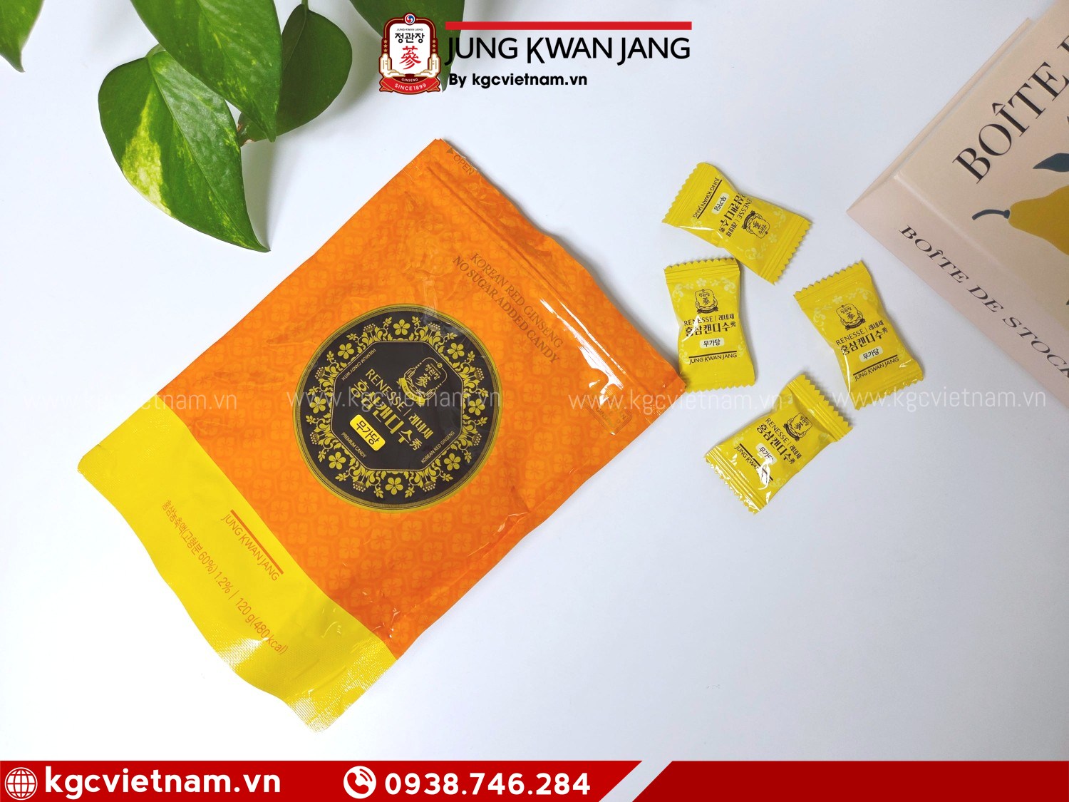 kẹo sâm KGC Jung Kwan Jang chính hãng Hàn Quốc không đường 120g