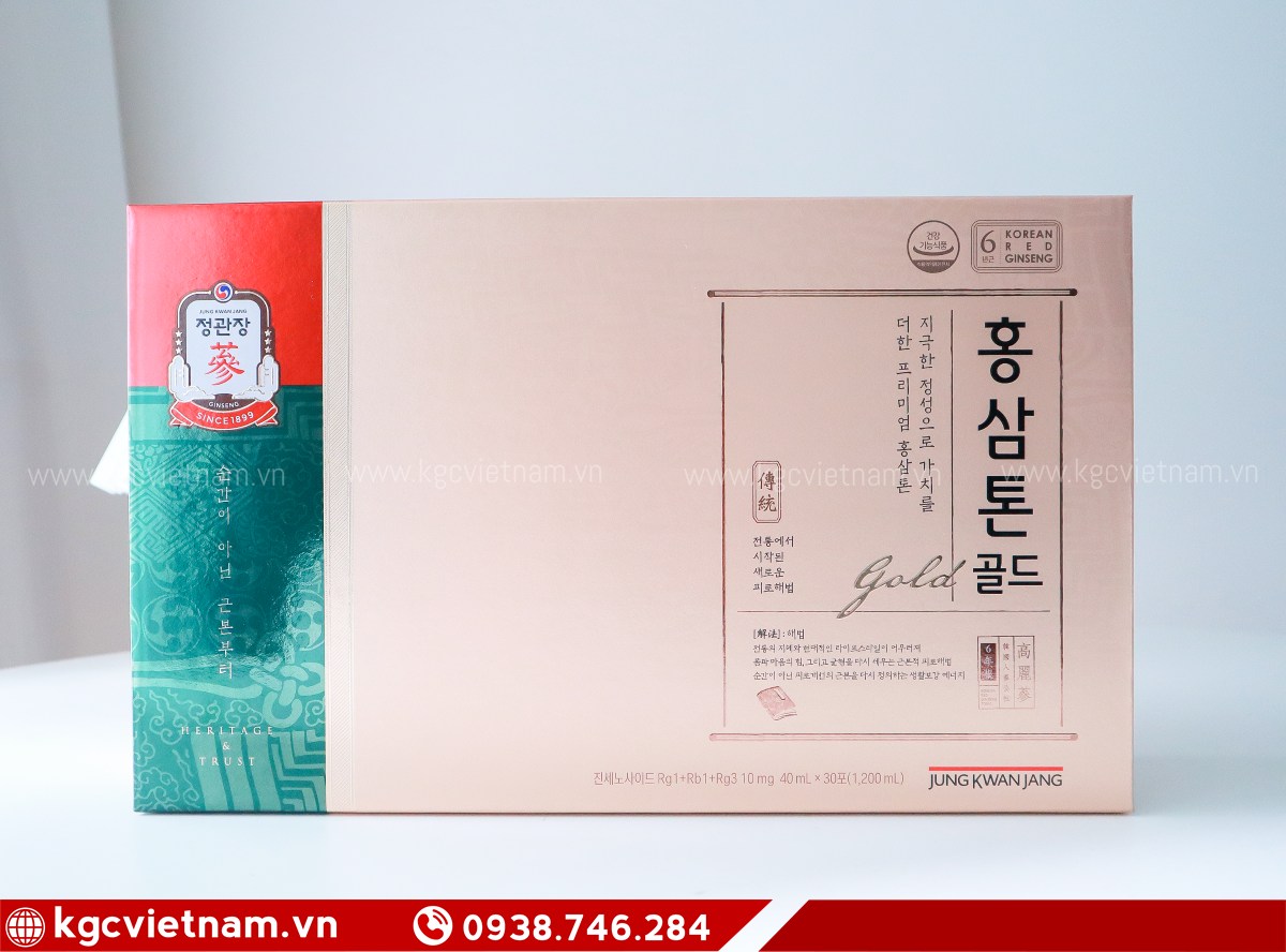 Hình Ảnh Hộp Nước hồng sâm Tonic Gold KGC 40ml x 30 gói | www.kgcvietnam.vn