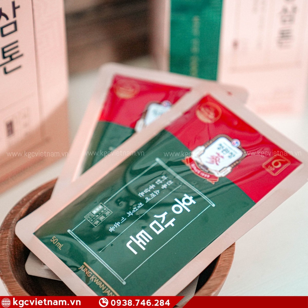 Hình Ảnh Thực Tế Nước Hồng Sâm Chính Phủ Tonic Mild KGC Jung Kwan Jang 50ml x 30 Gói