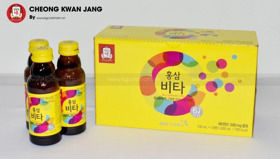Nước uống tăng lực hồng sâm KGC Cheong Kwan Jang Vita 100ml x 10 chai