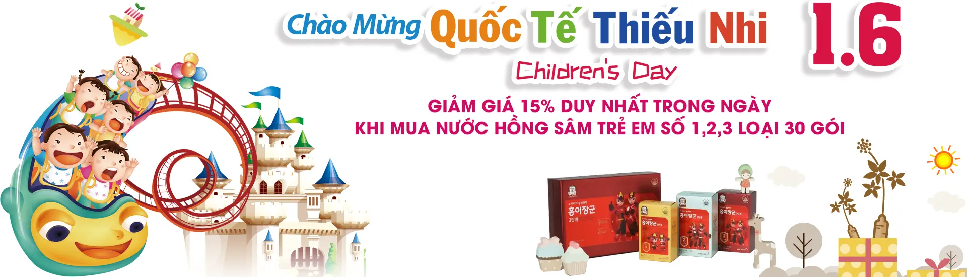 Giảm giá 15% nhân dịp 1/6 duy nhất hôm nay