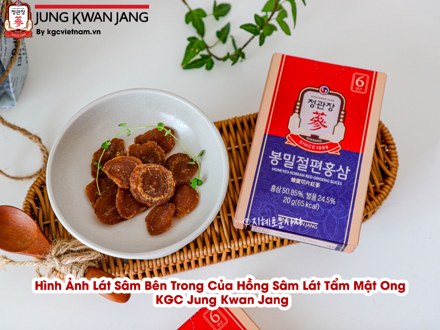Hình Ảnh Lát Sâm Bên Trong Của Hồng Sâm Lát Tẩm Mật Ong  KGC Jung Kwan Jang