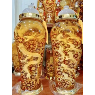 Bình rượu sâm điêu khắc mã đáo thành công bình 41 lít bình số 26