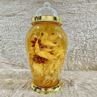 Bình rượu sâm điêu khắc chim uyên ương khổng tước bình 13,2 lít bình số 6