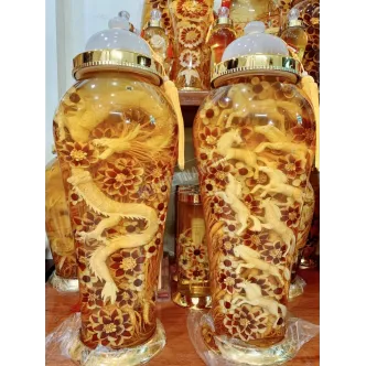 Bình rượu sâm điêu khắc mã đáo thành công bình 41 lít bình số 26