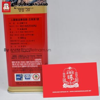 Hồng sâm củ khô KGC Hàn Quốc 600g số 20 | kgcvietnam.vn