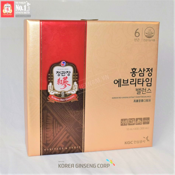 Nước hồng sâm KGC Jung Kwan Jang Everytime Balance 10ml x 30 gói | kgcvietnam.vn
