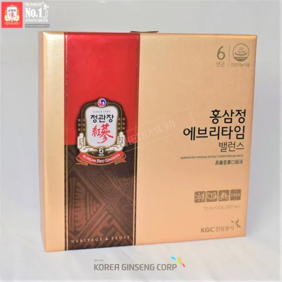 Nước hồng sâm KGC Jung Kwan Jang Everytime Balance 10ml x 30 gói | kgcvietnam.vn