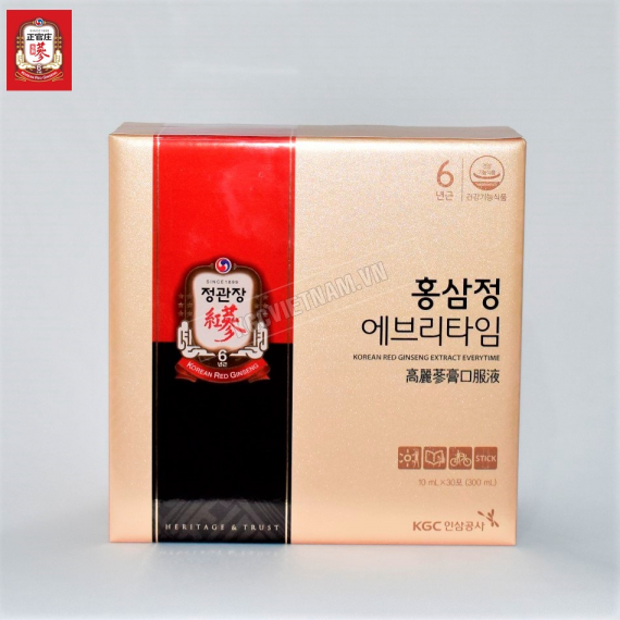 Nước hồng sâm KGC Jung Kwan Jang EveryTime 10ml x 30 gói | kgcvietnam.vn