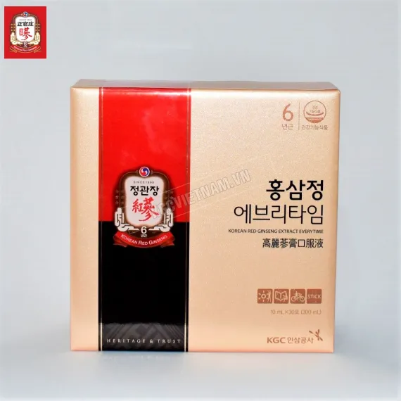 Nước hồng sâm KGC Jung Kwan Jang EveryTime 10ml x 30 gói | kgcvietnam.vn
