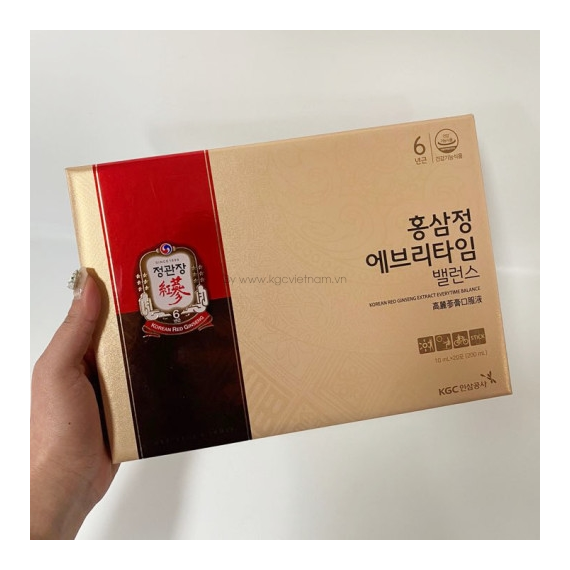 Nước hồng sâm KGC Jung Kwan Jang Everytime Balance 10ml x 20 gói | kgcvietnam.vn