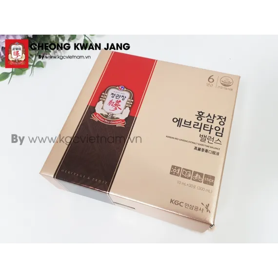 Nước hồng sâm KGC Jung Kwan Jang Everytime Balance 10ml x 30 gói | kgcvietnam.vn