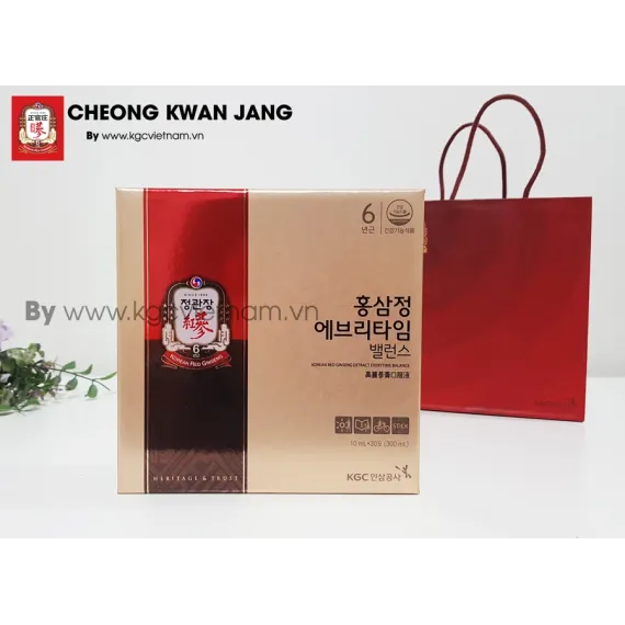 Nước hồng sâm KGC Jung Kwan Jang Everytime Balance 10ml x 30 gói | kgcvietnam.vn
