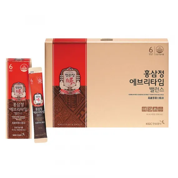 Nước hồng sâm KGC Jung Kwan Jang Everytime Balance 10ml x 20 gói | kgcvietnam.vn