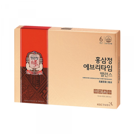 Nước hồng sâm KGC Jung Kwan Jang Everytime Balance 10ml x 20 gói | kgcvietnam.vn