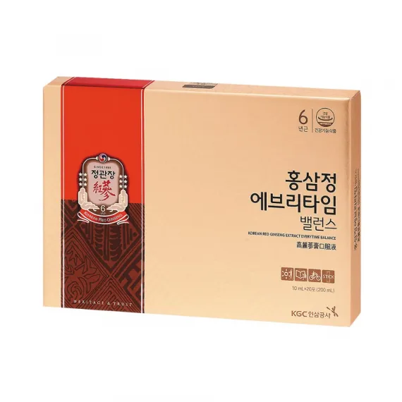 Nước hồng sâm KGC Jung Kwan Jang Everytime Balance 10ml x 20 gói | kgcvietnam.vn
