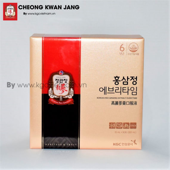 Nước hồng sâm KGC Jung Kwan Jang EveryTime 10ml x 30 gói | kgcvietnam.vn