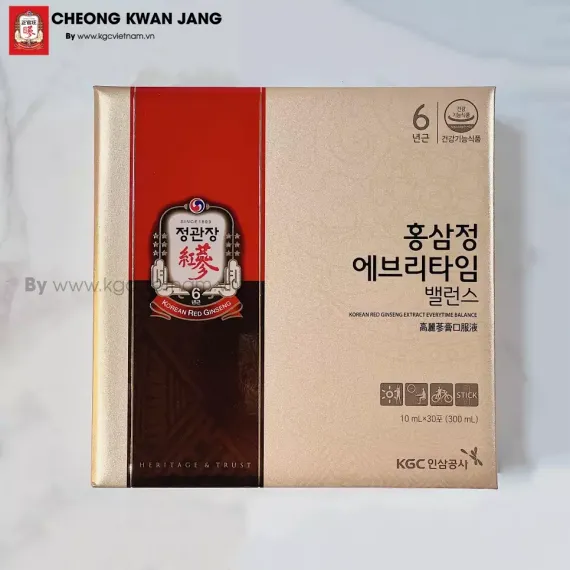 Nước hồng sâm KGC Jung Kwan Jang Everytime Balance 10ml x 30 gói | kgcvietnam.vn