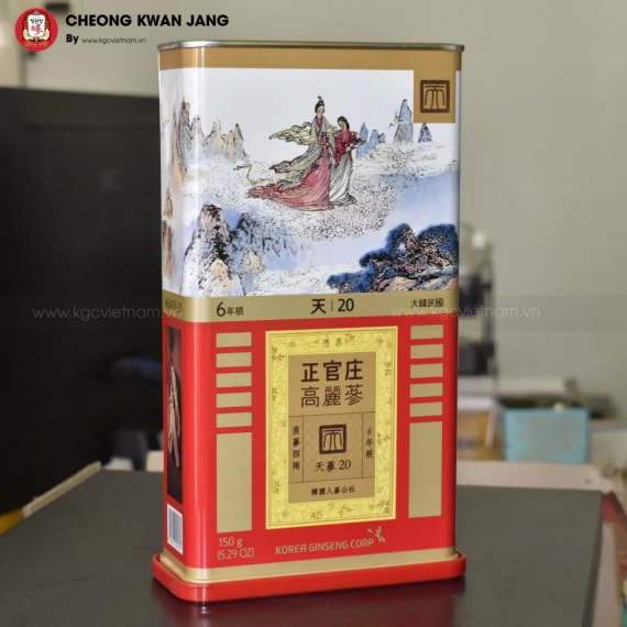 Thiên sâm củ khô KGC Jung Kwan Jang HEAVEN ROOTS 150g số 20 (hộp 7 củ)