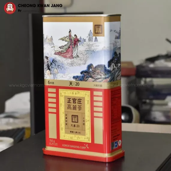 Thiên sâm củ khô KGC Jung Kwan Jang HEAVEN ROOTS 150g số 20 (hộp 7 củ)
