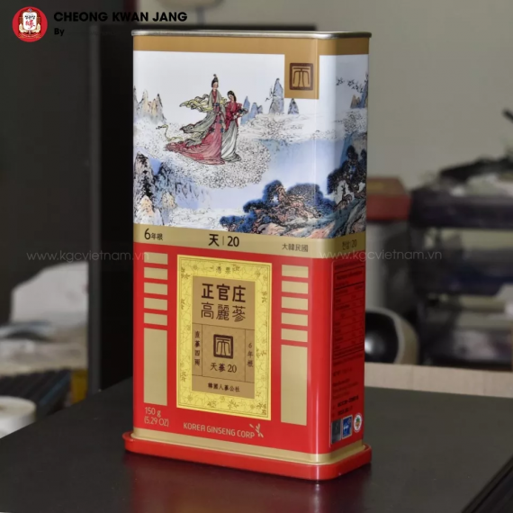 Thiên sâm củ khô KGC Jung Kwan Jang HEAVEN ROOTS 150g số 20 (hộp 7 củ)