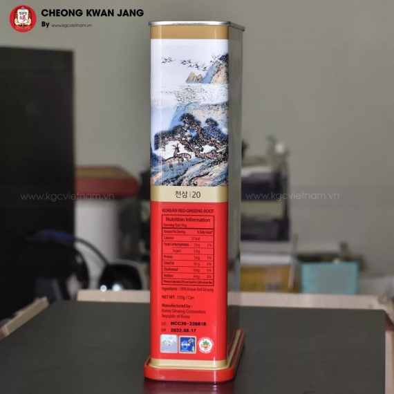 Thiên sâm củ khô KGC Jung Kwan Jang HEAVEN ROOTS 150g số 20 (hộp 7 củ)