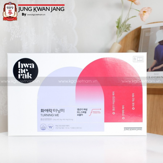 Nước hồng sâm phụ nữ KGC Jung Kwan Jang Hwa Ae Rak Turning Me 70ml x 30 gói | kgcvietnam.vn