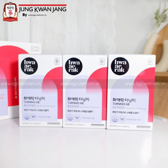 Nước hồng sâm phụ nữ KGC Jung Kwan Jang Hwa Ae Rak Turning Me 70ml x 30 gói | kgcvietnam.vn